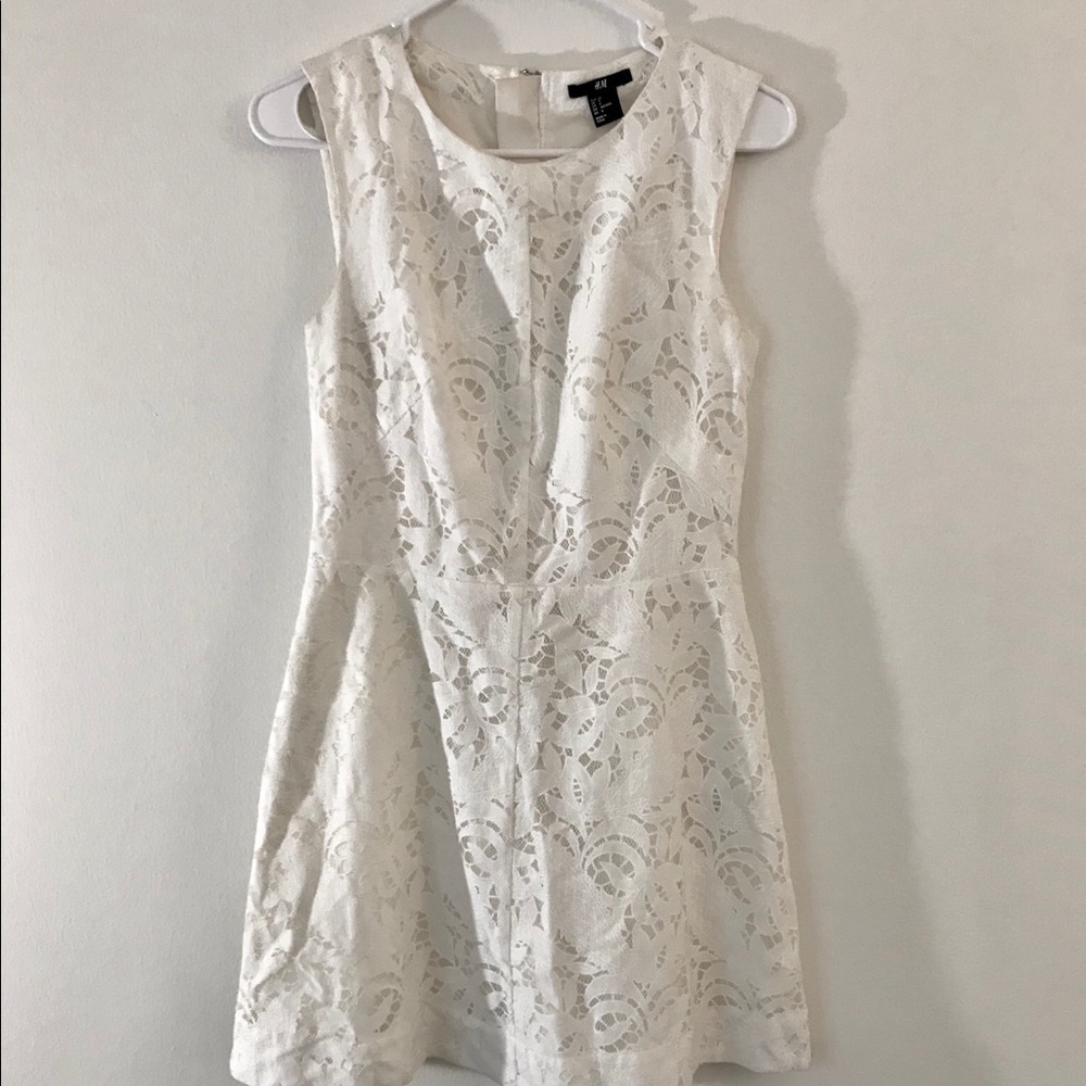 Mini white lace dress